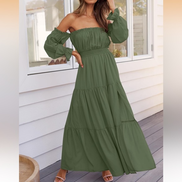 Zesica Dresses & Skirts - Off-Shoulder Maxi Dress - maternity or not!